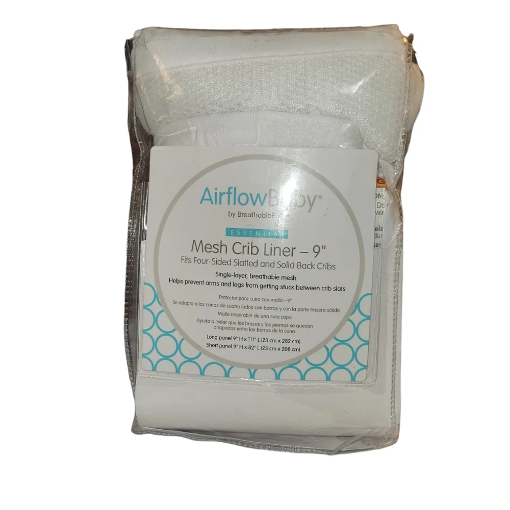 AirFlowBaby By BreathableBaby White Classic Polyester Mesh Crib Liner 9